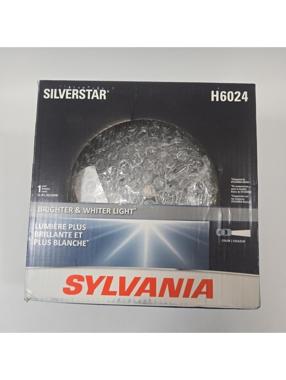 Sylvania H6024 SilverStar Sealed Beam Headlight Brighter Whiter Halogen Bulb